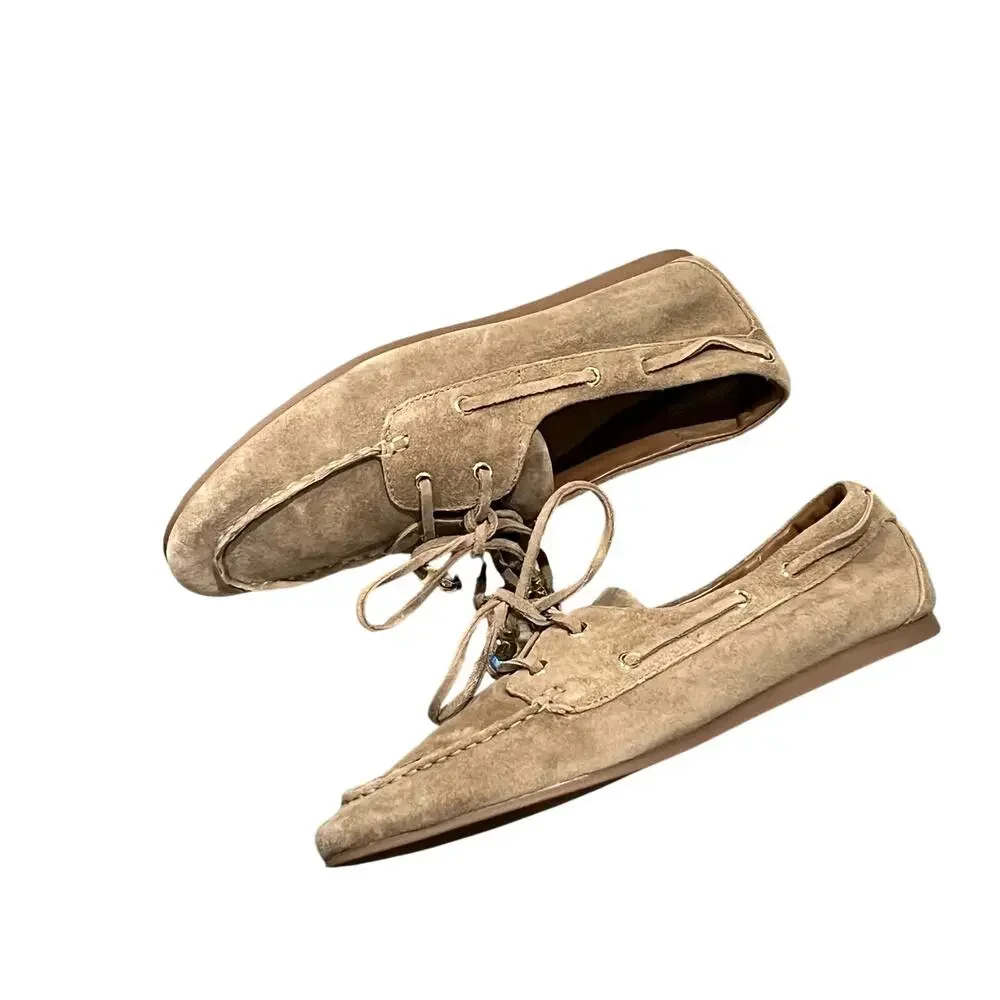 Madewell The Jamie Boat Shoes Comfort Leather Walnut Shell Size 11 NWOB